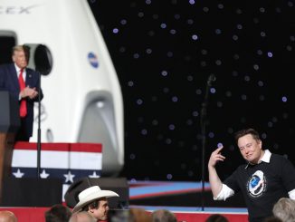 Spacex founder Elon Musk (R) after the successful launch of the SpaceX Falcon 9 rocket with the manned Crew Dragon spacecraft at the Kennedy Space Center on May 30, 2020 in Cape Canaveral, Florida.Elon Musk‘s SpaceX has reportedly achieved a staggering valuation of nearly $150 billion. JOE RAEDLE/GETTY IMAGES  