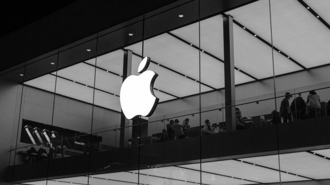 Apple logo as seen on the exteriors of a building. Apple will likely report a US hardware revenue decline of 19% quarter-over-quarter in the June quarter, worse than the three-year historical average of a 9% drop, says analyst Brandon Nispel. (BANGYU WANG/UNSPLASH)