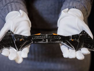 Batman's (Robert Pattinson) Batarang from The Batman, (2022) est £10,000 - 15,000 goes on view at the Propstore on September 08, 2022, in Rickmansworth, England. Over 1,500 rare and iconic lots will be sold during Propstore’s Entertainment Memorabilia Live Auction over four days from Thursday 3rd to Sunday 6th November 2022. (Tristan Fewings/Getty Images)