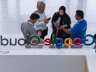 People arriving at the launching event of Google Cloud region in Doha at Qatar National Convention Centre in Doha, Qatar, in May 2023. Cloud's revenue climbed 28% in Q2, thanks to its artificial intelligence leverage. (Noushad Thekkayil/NurPhoto via Getty Images)