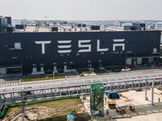 strongAn aerial view of Tesla Shanghai Gigafactory on March 29, 2021 in Shanghai, China. The electric vehicle pioneer made a series of price cuts early this year, sparking concerns about margins, as economic concerns affected demand for Tesla automobiles in 2022. XIAOLU CHU/GETTY IMAGES/strong