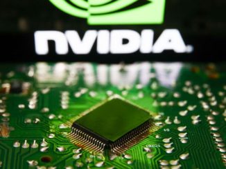 strongNvidia logo displayed on a phone screen and microchip and are seen in this illustration photo taken in Krakow, Poland on July 19, 2023. Saudi Arabia and the United Arab Emirates have increased their purchases of high-performance chips from Nvidia Corp. that power AI software and applications. JAKUB PORZYCKI/NURPHOTO/GETTY IMAGES/strong