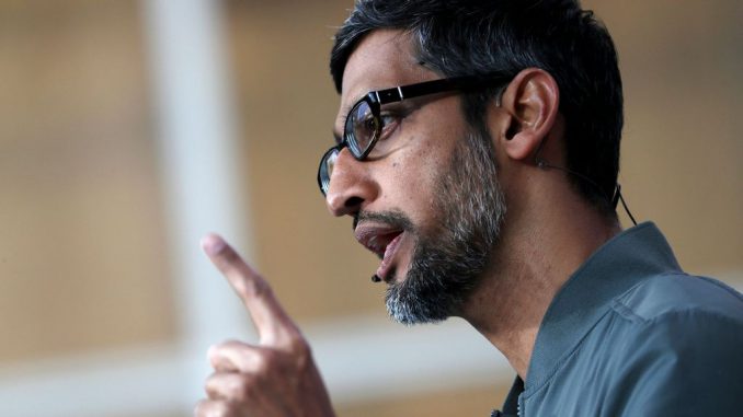 Alphabet CEO Sundar Pichai. Pichai says he and his company are firm supporters of government regulation for AI. (Justin Sullivan/Getty Images)