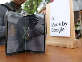The new Google Pixel Foldable phone is displayed during the Google I/O developers conference at Shoreline Amphitheatre on May 10, 2023, in Mountain View, California. Google is catching up to Apple with a new feature in Android 14 – the ability to use your Pixel phone as a webcam. JUSTIN SULLIVAN/GETTY IMAGES.