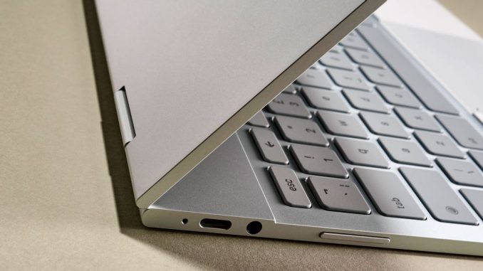 Detail of the ports on a Google Pixelbook laptop computer. Alphabet Inc.’s  Google’s $399 Chromebook Plus will hit store shelves on Oct. 8. NEIL GODWIN/T3 MAGAZINE/FUTURE VIA GETTY IMAGES.