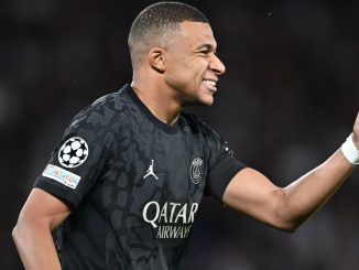 Kylian Mbappe of Paris Saint-Germain reacts during the UEFA Champions League match between PSG and Borussia Dortmund on September 19, 2023 in Paris, France. 24 year old Mbappe overtakes former US President Obama as the most influential black man in a recent survey. SEBASTIAN FREJ/MB MEDIA/GETTY IMAGES.