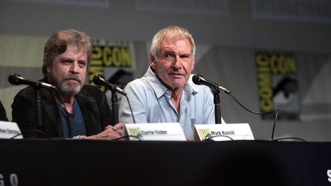 Harrison Ford and Mark Hamill in 2015. GAGE SKIDMORE VIA WIKIMEDIA COMMONS.